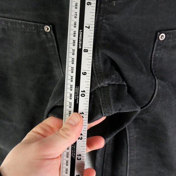 Carhartt Jeans Womens 2 Short Black Double Knee Heavyweight Workwear - Picture 7 of 10